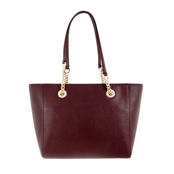 COACH OXBLOOD PEBBLED TURNLOCK CHAIN TOTE 57107 - Picture 3 of 8